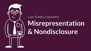 Misrepresentation and Nondisclosure  Contracts  Defenses amp Excuses [upl. by Elum]