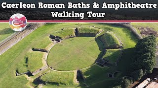 CAERLEON ROMAN BATHS amp AMPHITHEATRE WALES  Walking Tour  Pinned on Places [upl. by Amerd745]