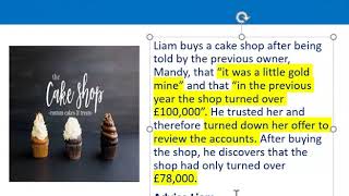 How to apply misrepresentation Liam cupcake scenario [upl. by Flemming]