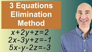 Solving Systems of 3 Equations Elimination [upl. by Eceined]