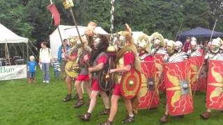 Roman Reenactment at the Amphitheatre in Caerleon Marching In [upl. by Yolanda]