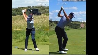 Justin Thomas golf swing  Long Iron faceon amp downtheline July 2017 [upl. by Radcliffe952]