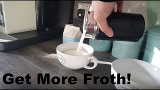 How to Get More Froth from Your Nespresso Coffee Aeroccino  Nespresso tips and help [upl. by Fanestil]