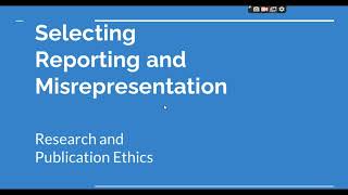 Selective Reporting and Misrepresentation of data Research and Publication ethics Phd coursework [upl. by Ahoufe]