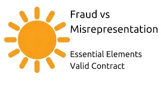 Fraud vs Misrepresentation  Other Essential Elements of a Valid Contract  CA CPT  CS amp CMA [upl. by Thomasina]